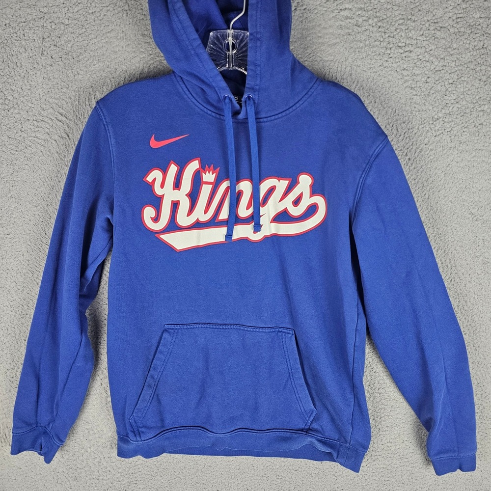 Nike Hoodie Men M Blue Sacramento Kings NBA Basketball Fleece Pullover